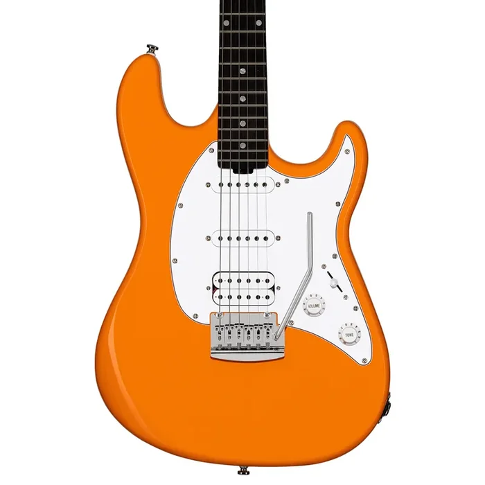 Sterling by Music Man Intro Series Cutlass CT20 HSS Amaranth Neck – Sunrise Orange