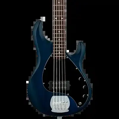 Sterling by Music Man SUB Stingray RAY5 5-String – Trans Blue Satin w/ Rosewood