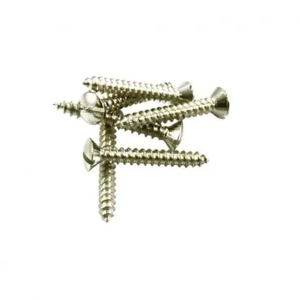 Strap Button Screw Chrome Vintage Slot Head (Bag of 6)