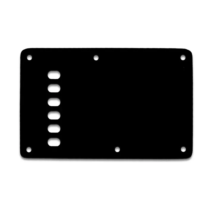 Strat Backplate Vintage – Solid Shiny Black .090″ / 2.29mm thick with bevel