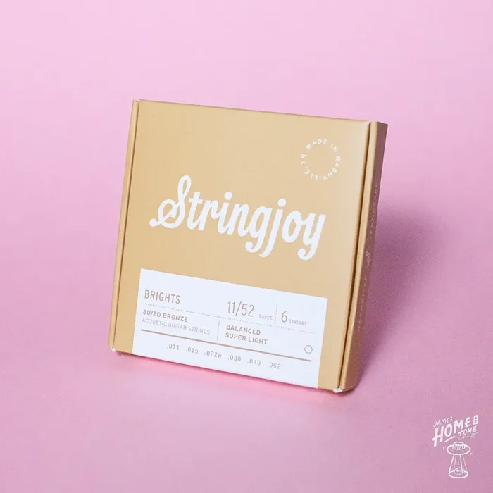 Stringjoy – Brights -80/20 Bronze Acoustic Guitar Strings – Super Light Gauge 11-52