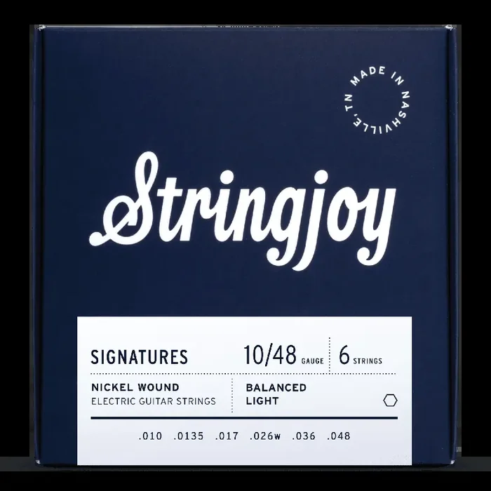 Stringjoy Signatures Nickel Wound 10-48 Electric Guitar Strings, Balanced Light