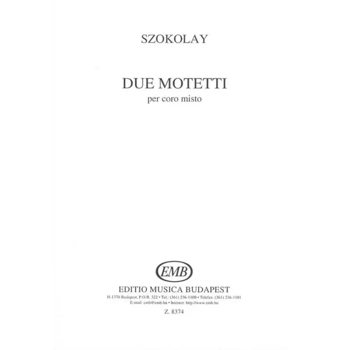 Szokolay, Sándor – Due motetti