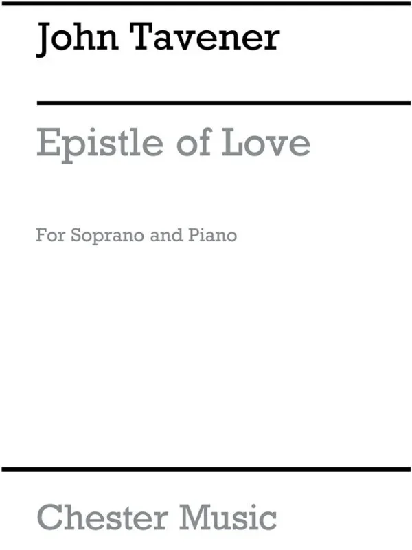 Tavener Epistle Of Love Soprano/Piano (Softcover Book)