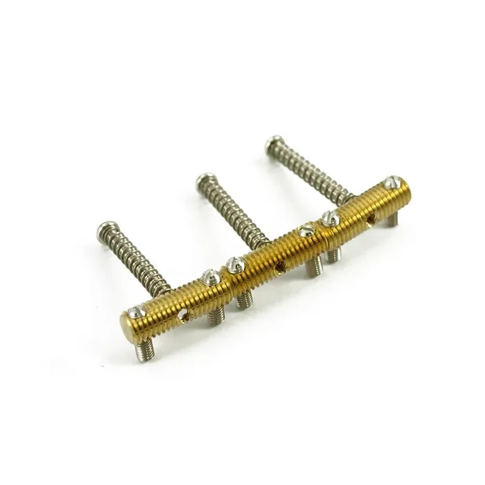 Tele Saddle Set Knurled Brass (Set of 3)