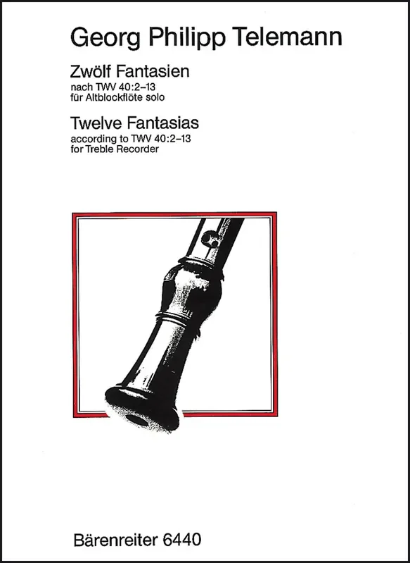 Telemann 12 Fantasias for Treble Recorder