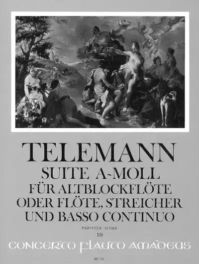 Telemann Suite in A Minor for Treble Recorder, Strings and Basso Continuo – Score