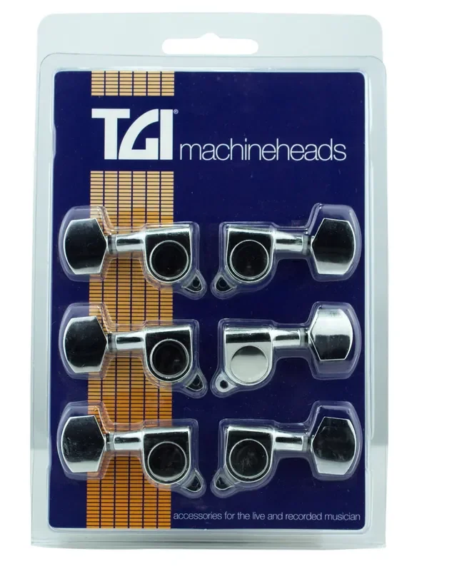 TGI (TG415C) Guitar Machine Heads – 3 A Side – Chrome