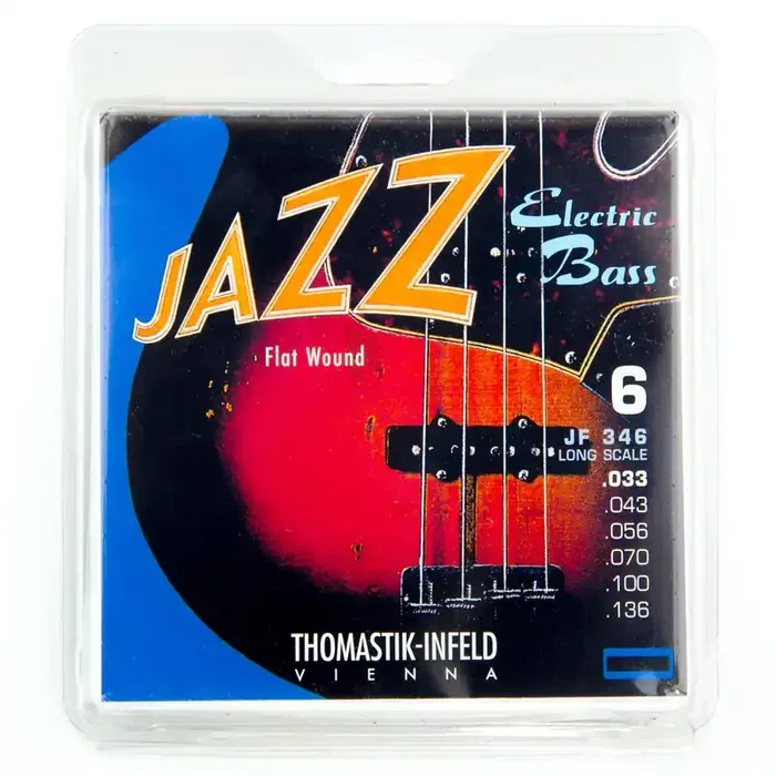Thomastik-Infeld Jazz Nickel Flatwound 33-136 6-String Bass Guitar Strings, Long Scale [JF346]