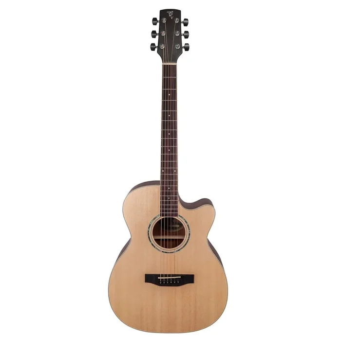 Timberidge ‘1 Series’ Spruce Solid Top Acoustic-Electric Small Body Cutaway Guitar (Natural Satin)