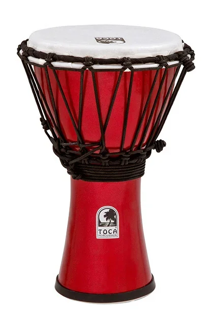 Toca Freestyle Colorsound Series Djembe 7″ in Metallic Red