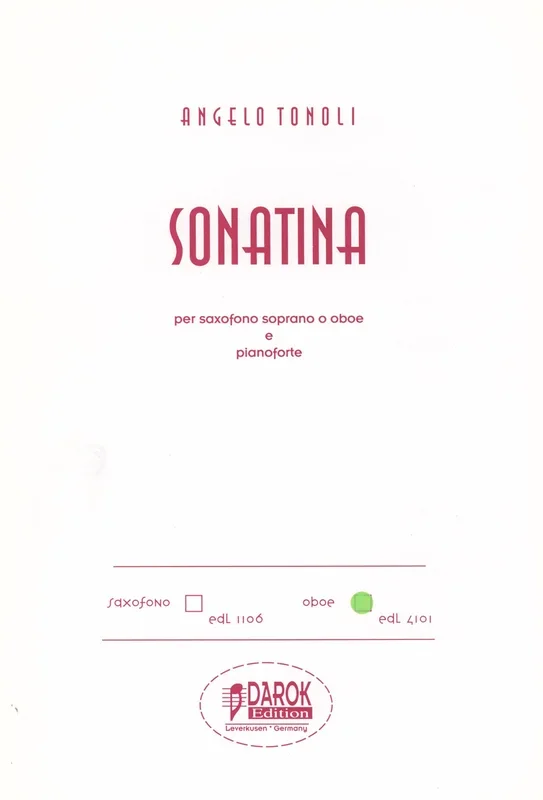 Tonoli: Sonatina – Version for Oboe and Piano