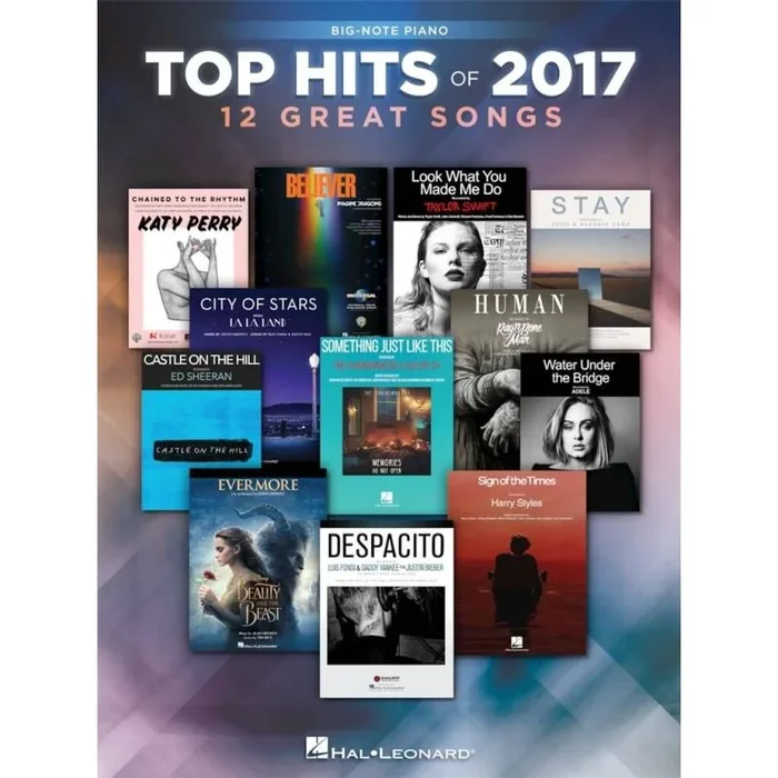 Top Hits of 2017 for Big-Note Piano