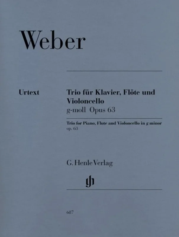 Trio G Min Op 63 Piano Flute Vc (Set Of Parts) Book