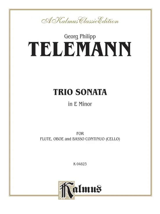Trio Sonata E Min Flute/Oboe/Bc