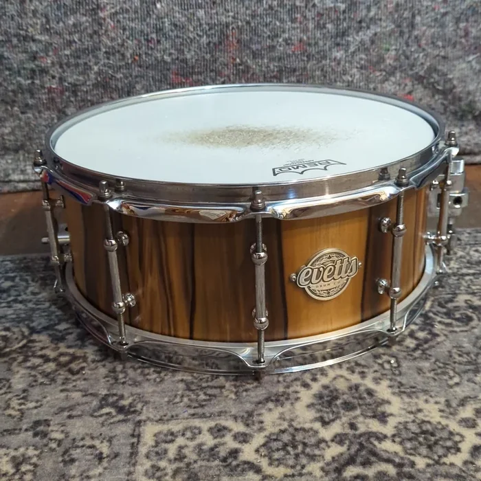 Used Evetts 14 x 5.5 Snare Drum, Tasmanian Blackwood/ Blackheart Sassafras