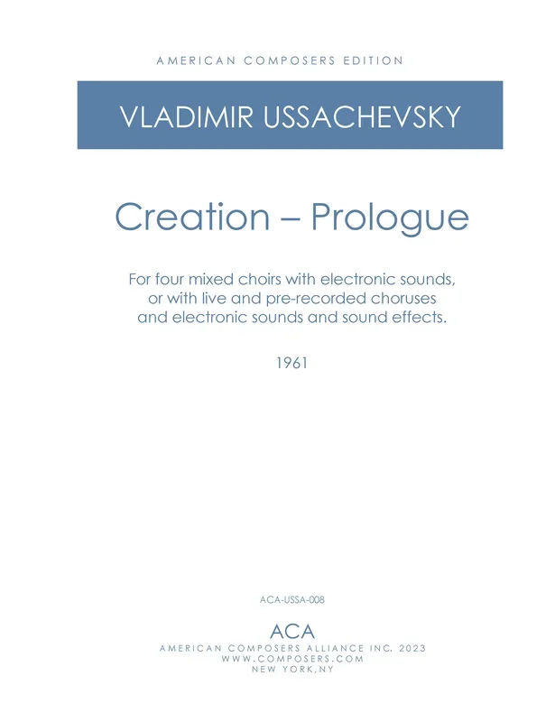 Ussachevsky: Creation – Prologue