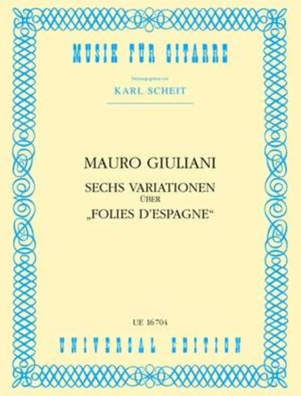 Variations 6 On Folies Despagne Ed Scheit Guitar
