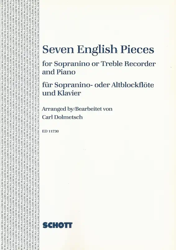 Various 7 English Pieces for Sopranino or Alto Recorder and Piano