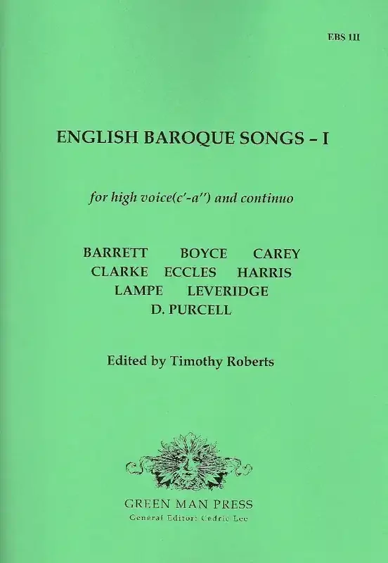 Various English Baroque Songs for High Voice- Volume I