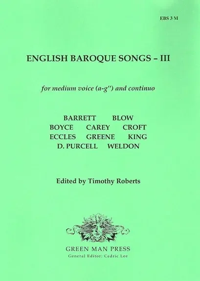 Various English Baroque Songs for Medium Voice- Volume III