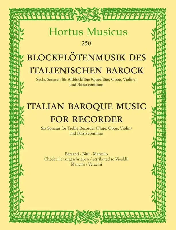 Various Italian Baroque Music for Recorder