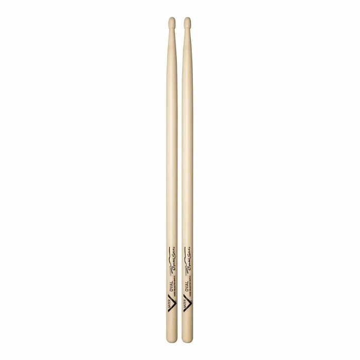 Vater Cymbal Oval Wood Tip Drumsticks – 5A Grip Size, Sugar Maple, Mid Range Tones