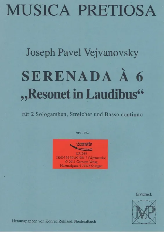 Vejvanovsky Serenada à 6 “Resonet in Laudibus”