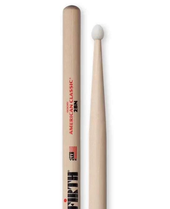 Vic Firth 2BN Nylon Tip Drumsticks – Hickory