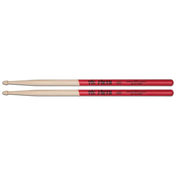 Vic Firth 5BVG VIC GRIP 5B Wooden Tip Drumsticks – Hickory