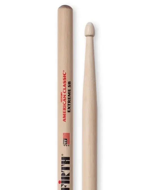 Vic Firth X5B Extreme / Extra Long Wooden Tip Drumsticks – Hickory