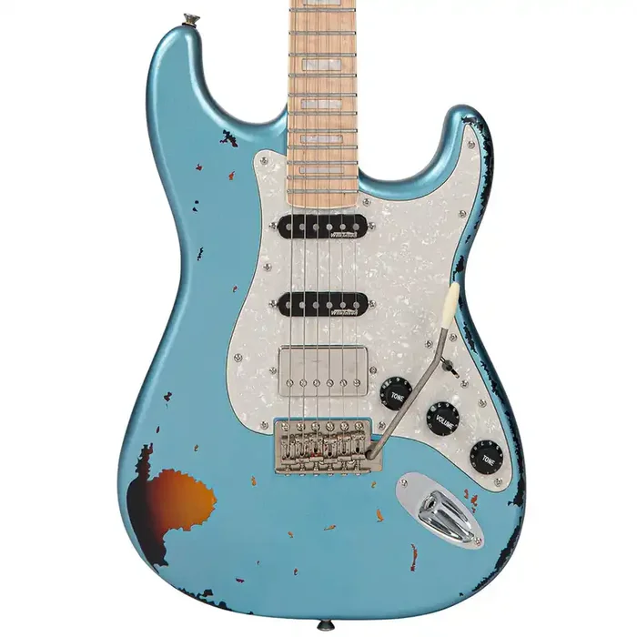 Vintage Limited Edition 30th Anniversary V6 Electric Guitar ~ Gun Hill Blue