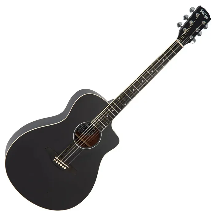 Vintage Pacific Coast Acoustic Guitar – Midnite Black