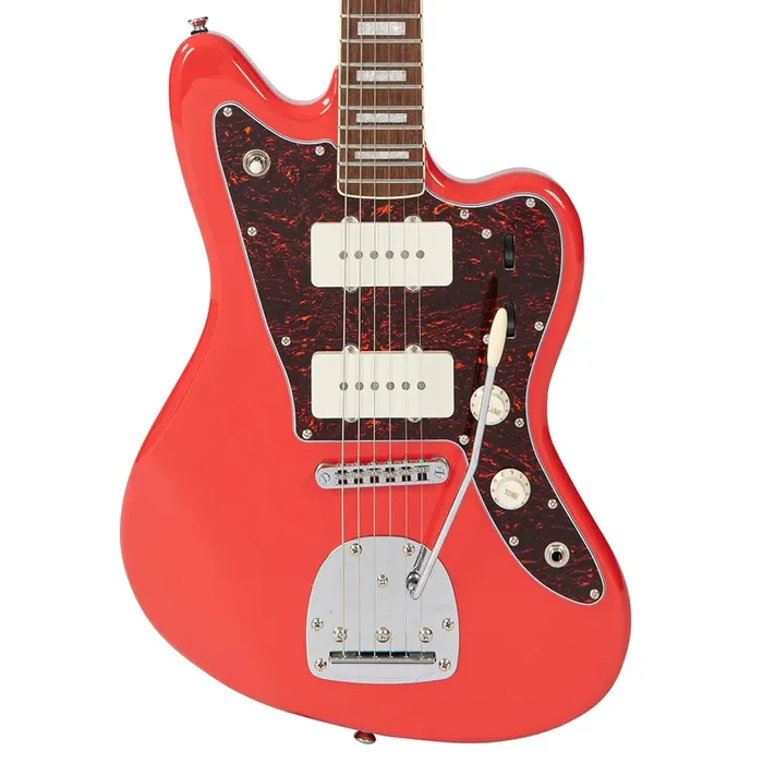 Vintage REVO Series ‘Surfmaster 90‘ Electric Guitar – Firenza Red