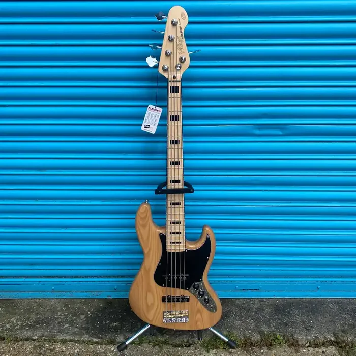 Vintage VJ75 5 String Bass Natural Ash