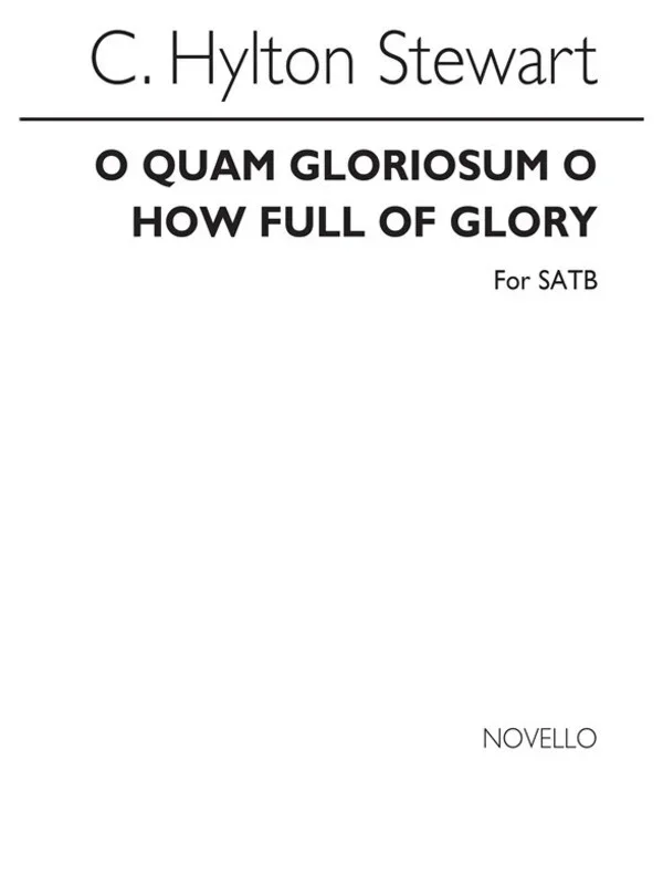 Vittoria O Quam Gloriosum SATB