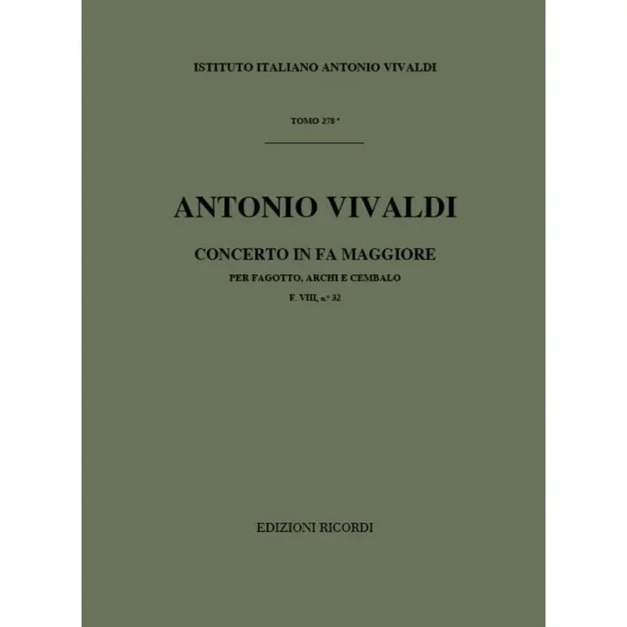 Vivaldi, Antonio – Concerto per Fagotto, Archi e BC in Fa Rv 490