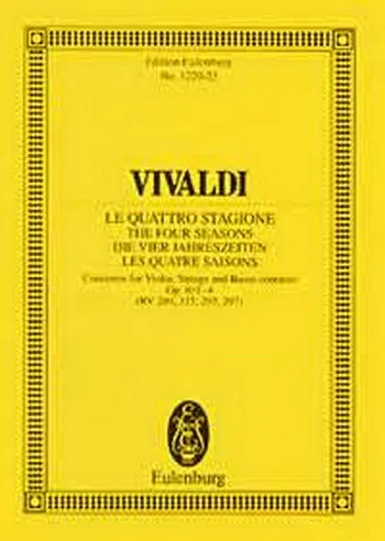Vivaldi : Four Seasons: Miniature Score