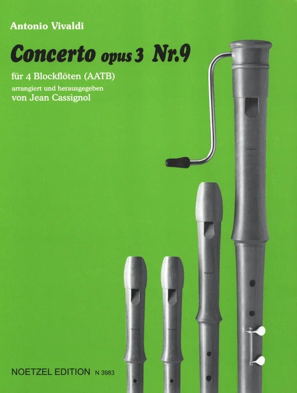 Vivaldi: L’Estro Armonico, Op. 3, No. 9, RV 230 (arr. for recorder quartet)