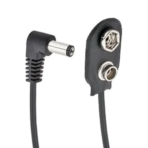 Voodoo Lab PPBAT-R 9V Battery Snap Cable, Right-Angle, 18inch