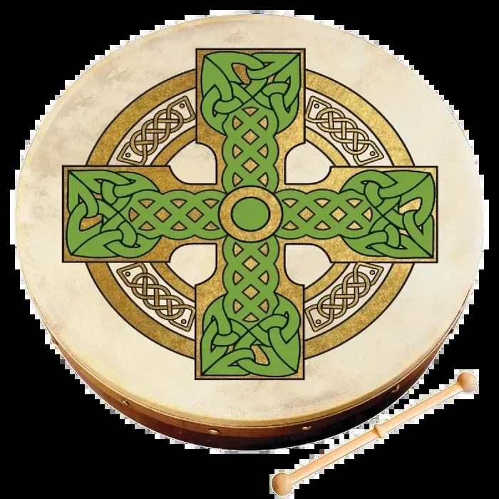 Waltons 12 Inch Bodhran Pack Cloghan Cross with Beater & DVD