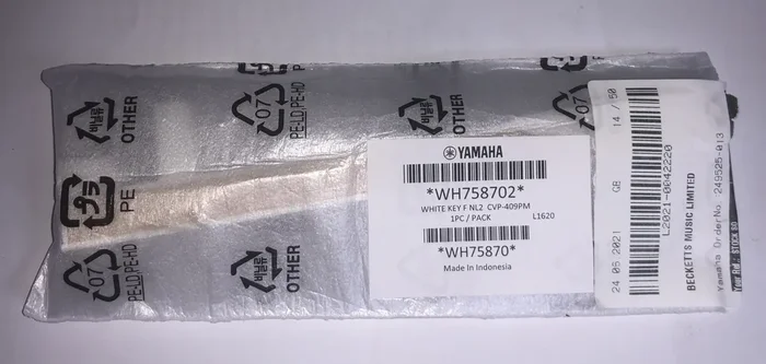 WH758702 Clavinova F key for NL2 wood faced key