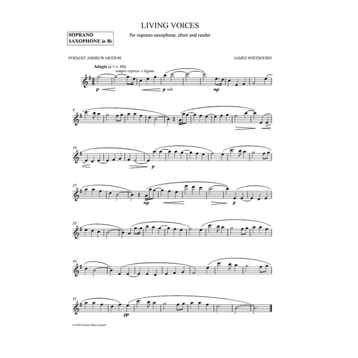Whitbourn, James – Living Voices (Soprano Saxophone Part)