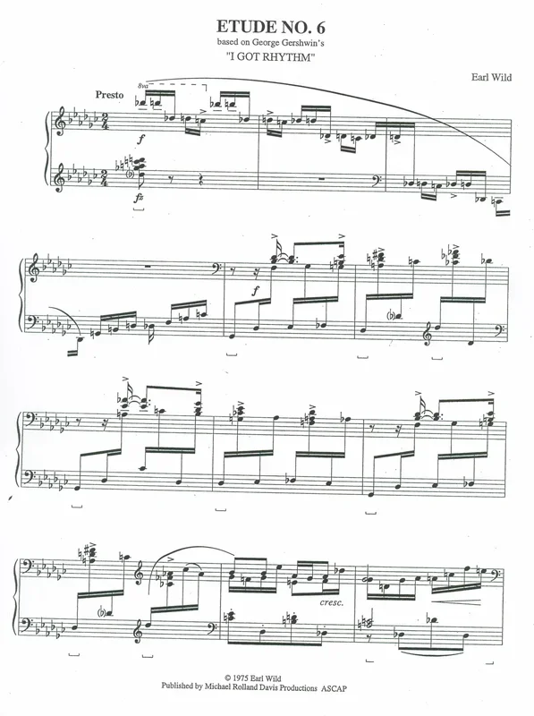 Wild: Etude No. 6 based on Gershwin’s “I Got Rhythm “