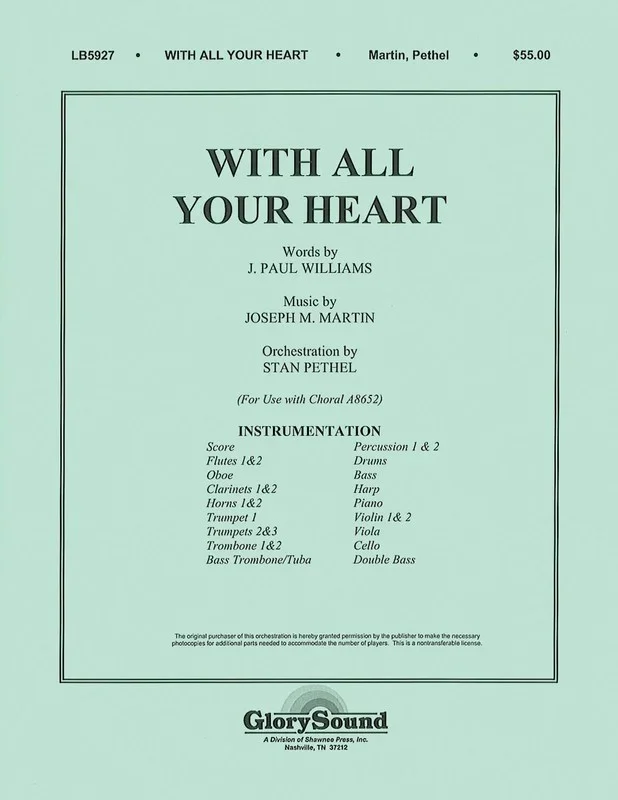 With All Your Heart Full Orchestration Book