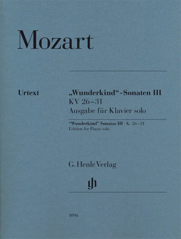 Wunderkind Sonatas Book 3 K 26-31 Urtext (Softcover Book)