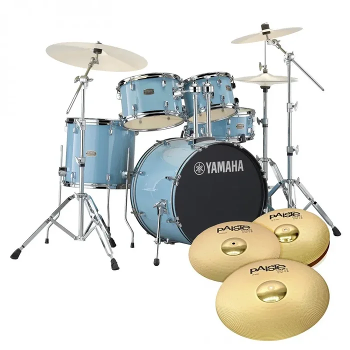 Yamaha Rydeen Gloss Pale Blue 20″ Shell Pack Hardware and Cymbals