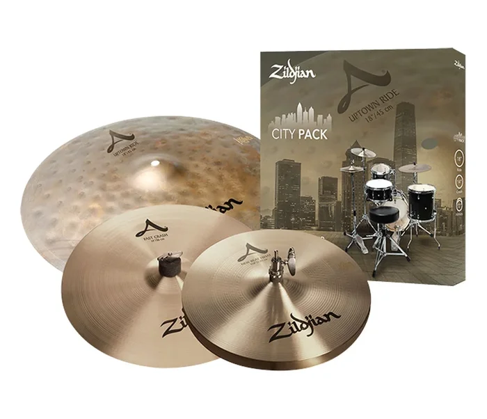ZILDJIAN A CITY PACK – (12 ” NEW BEAT HI HATS, 14 ” CRASH, 18 ” UPTOWN RIDE)