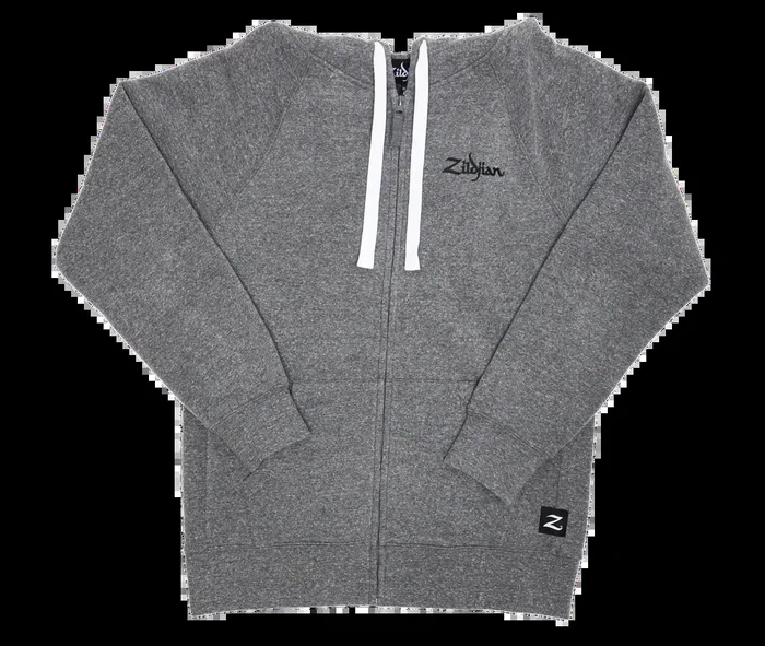 Zildjian Gray Zip Up Logo Hoodie – Large
